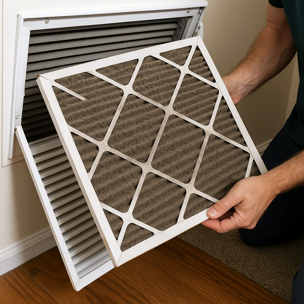 Clogged HVAC filter causing inefficiency